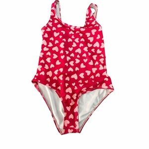 Real Essentials Girl’s UPF 50+ Printed One Piece Bathing Suit - Size Med NWOT